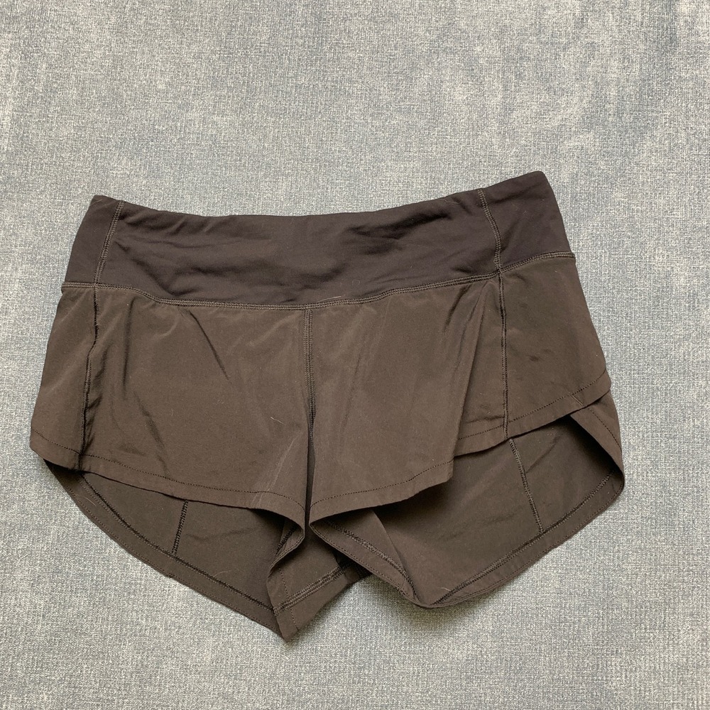 Lululemon Speed Up Running Short Women 2 Black Lightweight Gym Athletic Workout